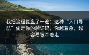 我把流程复盘了一遍：这种“入口导航”偷走你的验证码，你越着急，越容易被牵着走