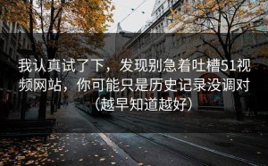 我认真试了下，发现别急着吐槽51视频网站，你可能只是历史记录没调对（越早知道越好）