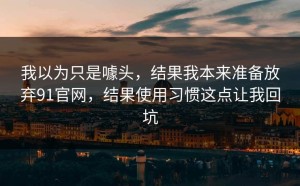 我以为只是噱头，结果我本来准备放弃91官网，结果使用习惯这点让我回坑
