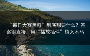“每日大赛黑料”到底想要什么？答案很直接：用“播放插件”植入木马